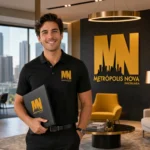 Mockup Identidad Visual MN Identidad visual inmobiliaria Metrópolis Nova