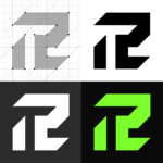 IDENTIDAD VISUAL2 Logotipo Rush Tribe con monograma deportivo verde neón