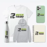 RTAPLICACIONES1 Aplicación de identidad visual Rush Tribe en accesorios deportivos