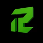 3dsvg Logotipo 3D Rush Tribe con monograma deportivo verde neón
